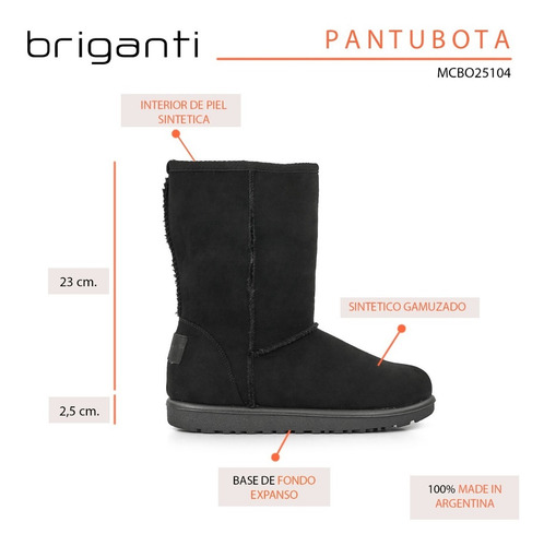 Imagen 8 de 10 de Pantubota Botita Mujer Corderito Briganti Bota Australiana