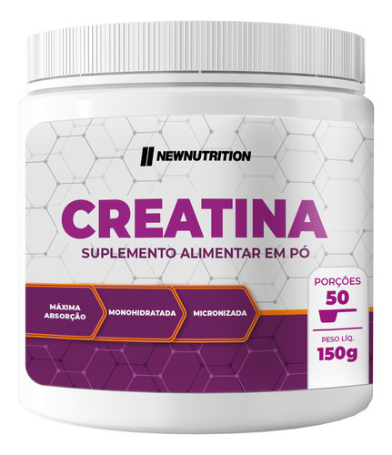 Creatina Monohidratada 150g 100% Pura Newnutrition Sabor Natural