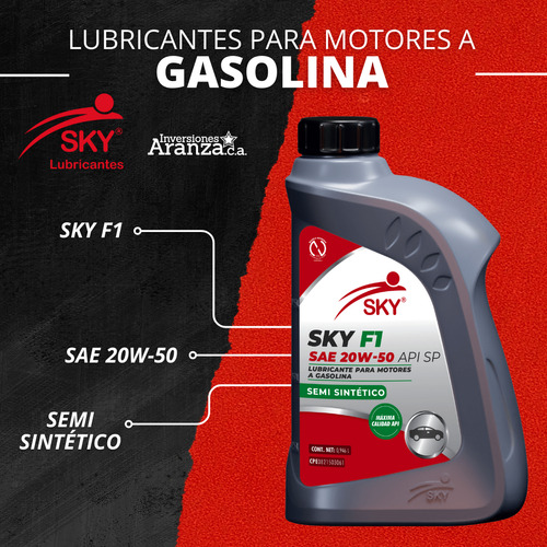 Lubricante Para Motor 20w-50 Semi Sintético Sky Lubricantes 