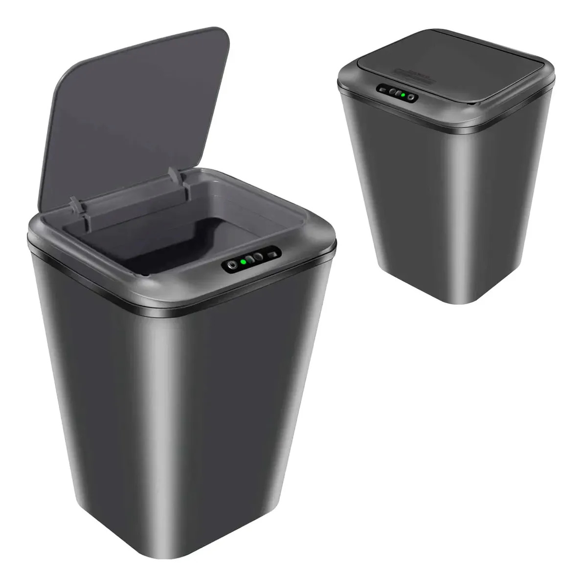 Lixeira Inteligente Automática Recarregável USB 3 Modos Abertura Tampa Silenciosa Lixeira Para Banheiro Cozinha Quarto Cor Cinza 87001
