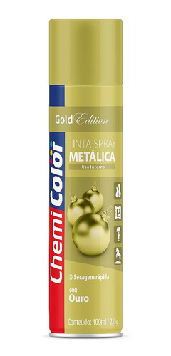 Tinta Spray Metálica Ouro 400ml Chemicolor