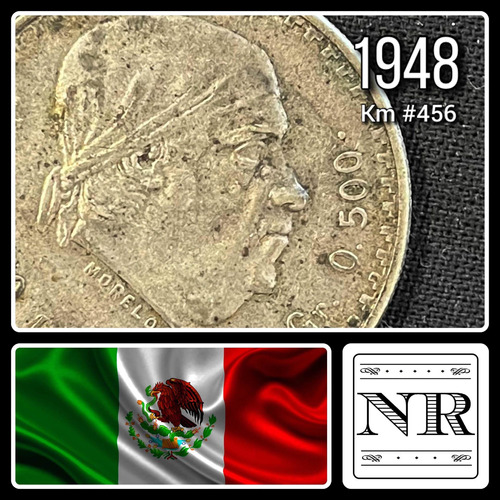 Mexico - 1 Peso - Año 1948 - Km #456 - Plata .500