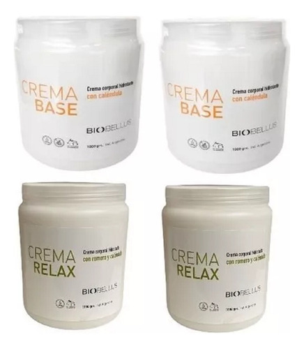 Crema Base Para Masajes + Crema Masajes Musculares Biobellus