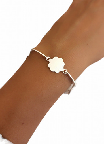 Pulsera De Plata 925 Importada Flores