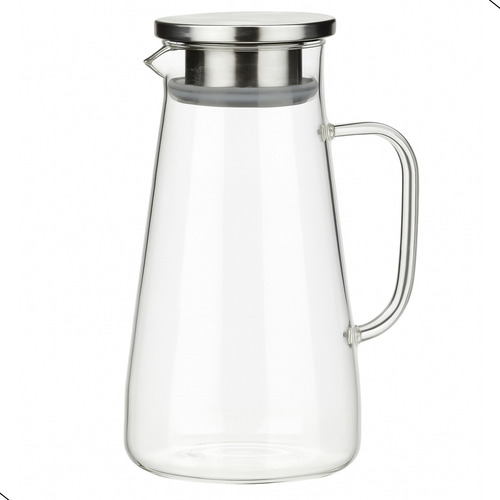 Jarra 1,8l Vidro Borossilicato Resistente Ao Fogo Tampa Inox