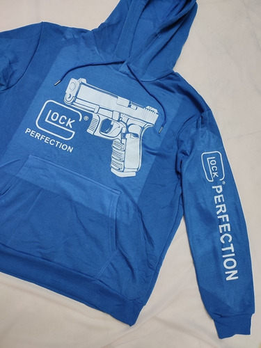Sudadera Glock Logo En Pecho Y Manga Azul Talla L Excelente (Usado)