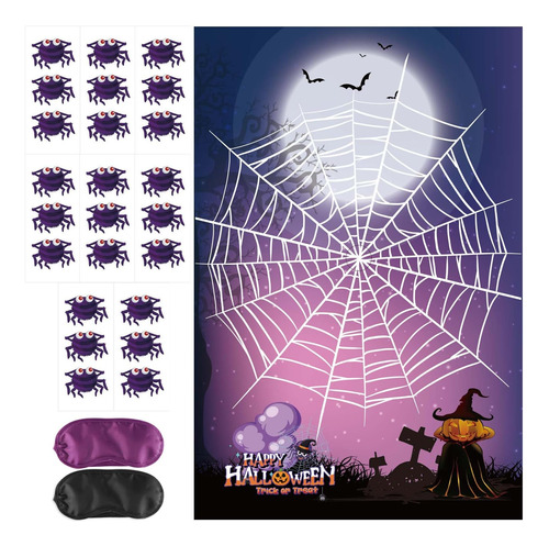 Juego De Halloween Con Los Ojos Vendados, Araña Traviesa En 