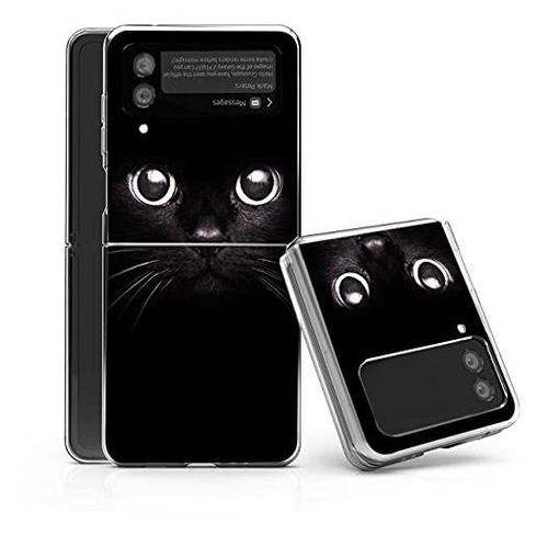 Funda Resistente Para Samsung Z Flip 3 Gato Negro