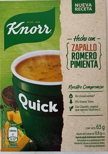 Pack X 3 Unid Sopa  Quick Zapal 85 Gr Knorr Caldos Y Pro