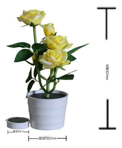 . Luz Led Rosa Flor Con Energía Solar Al Aire Libre