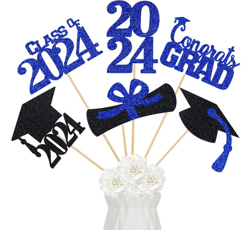 Centros De Mesa De Fiesta De Graduación Azules Para Mesas 20