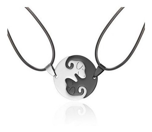 Collar Yin Yang Gatitos Par De Collares + Cajita De Regalo!