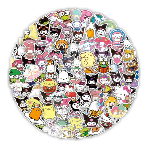 50 Stickers Decorativo Adorno Kitty Amigos Kuromi Kawaii