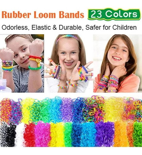 Kit Para Hacer Pulseras De Elástico 23 Colores 1500+ Uds