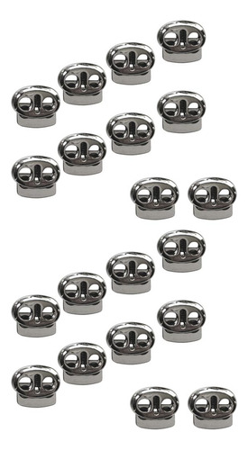 20x Cordones Cerraduras Metal Agujero Doble Oval Frijol