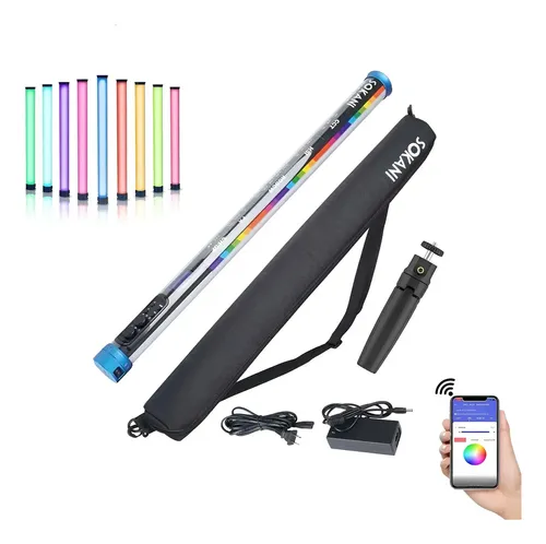 Bastão De Led Rgb Sokani X25 Profissional Forte Tubular Preto
