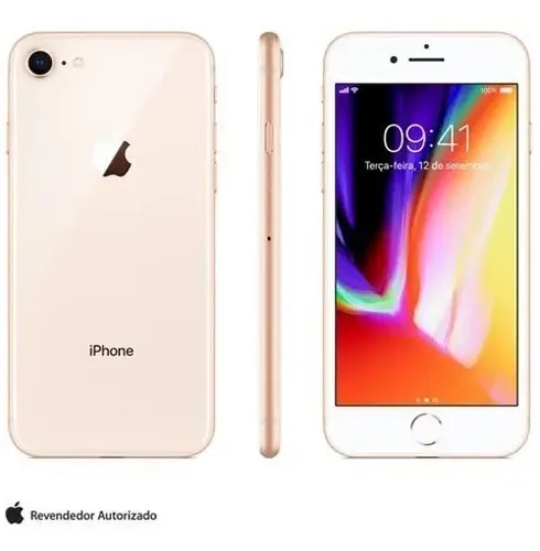 Iphone 8 Dourado Tela De 4,7 4g 256 Gb 12 Mp - Mq7e2bz/a