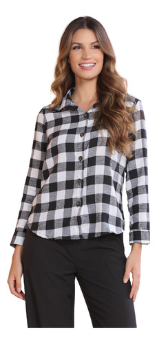 Camisa Xadrez Feminina Flanelada Moda Festa Inverno