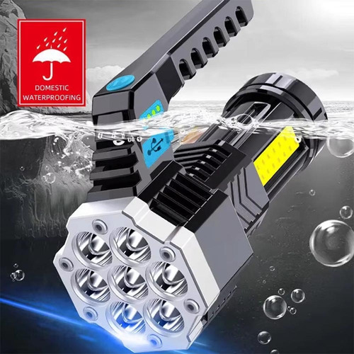 Linterna Led De 7 Modos, Lámpara Impermeable De 4 Modos Con