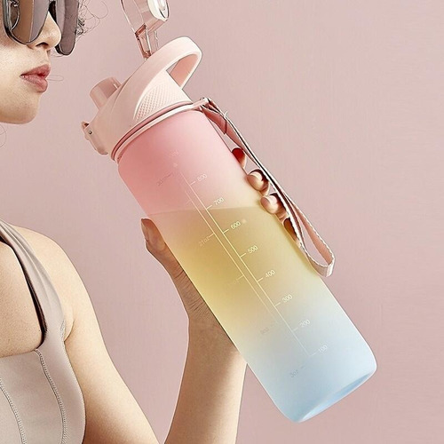 Botella de agua para gimnasio Fitness Tie Dye Fitness Squeeze, 1 litro