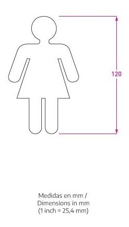 Imagen 3 de 7 de Señales Baño Acero Inox. 120mm Hombre Mujer O Discapacitado