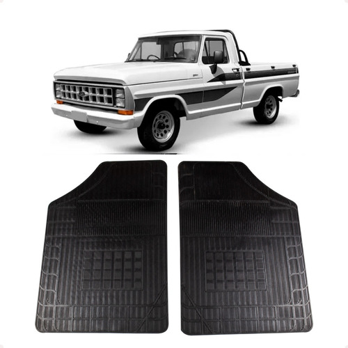 Tapete Borracha Da Cabine Ford F1000 92/98 Preta 2 Pecas