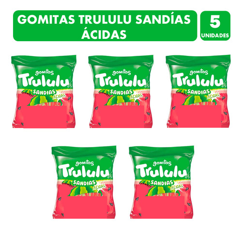 Gomitas Trululu Sandías Ácidas Sabores Frutales - Pack 5 Uni
