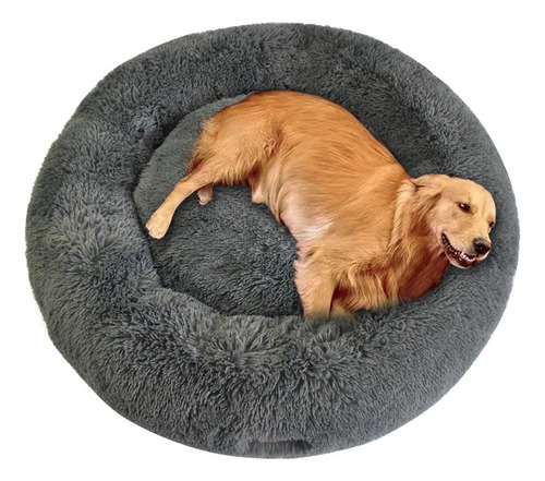 Cama Perro Ortopedica Memory Foam Hanesher Modelo 1 100cm Color Gris Diseño Redonda
