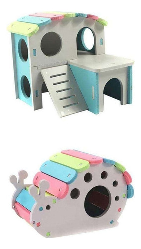 W 2 Unids Mascota Hámster Casa De Juguete Ardilla Cobaya