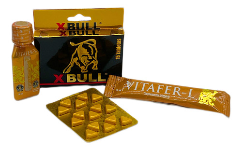 X- Bull Potenciador 15tab + Vitafer-l Original (20ml + 10ml)