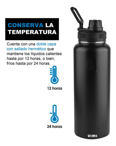 Botella Agua Fría Caliente 1.2 L Termo Acero Inoxidable