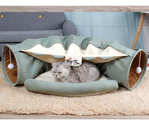 Collapside Lightweight Cat Tunnel Warm Nest Universal Verde