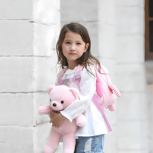 Mini mochila de lona de algodão rosa Gagaku