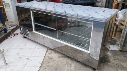 Acero Inox Heladera Vitrina Mostrador Exhibidora 2.00 Mts