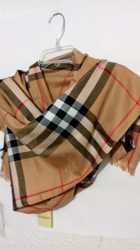 Pashmina Tipo Bufanda Burberry De Seda Color Beige