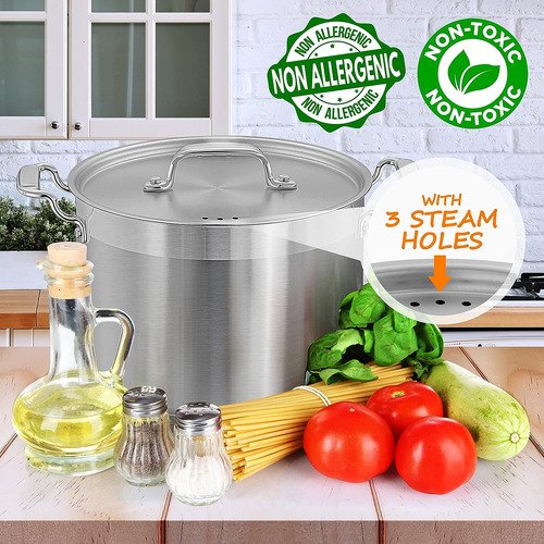 Olla De Acero Inoxidable De 8 Cuartos De Galon - Olla Gra...