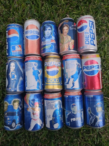 Imagen 2 de 3 de Latas Coleccionables De Pepsi (vacías) Modelos Antiguos