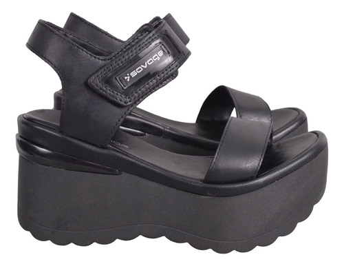 Sandalias Mujer Savage Kiev 900 Cuero Plataforma Abrojo Moda