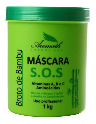 Máscara Broto De Bambu S.o.s Aramath Profissional 1kg