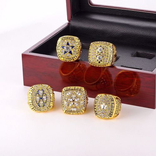 C Nfl Dallas Cowboys 5 All-time Campeonato Anillos De Oro