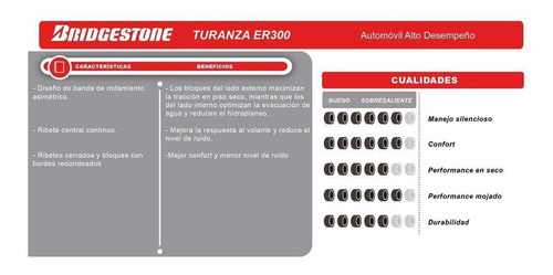 Imagen 2 de 8 de Neumático Bridgestone 225/45 R17 94w Turanza Er300 Ar