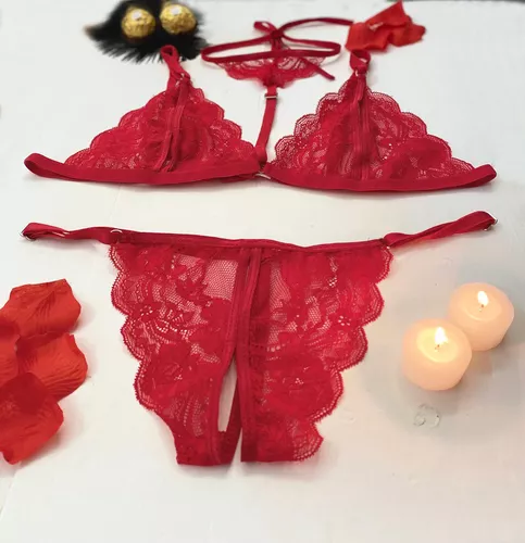 Conjunto Encaje Mujer - Corpiño Y Tanga Rutera