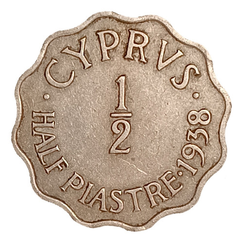 Chipre 1/2 Piastra 1938 Excelente Km 22 Colonia Británica