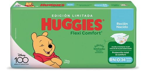 Pañales Huggies Flexi Comfort Recién Nacido X 34 Un