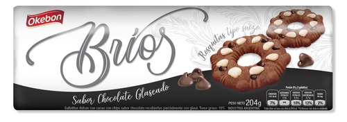Galletita Okebon Brios de chocolate 204 g