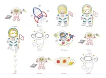 Comprar 48 Matrices P\u002F Maquinas De Bordar Astronautas \u002F Planetas