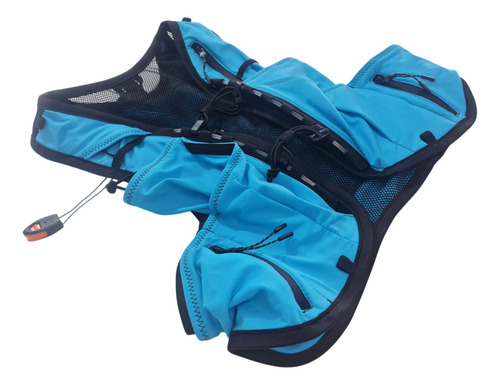 Chaleco Hidratacion Als Running Trekking Trail 7lts Colores Celeste Xs/s