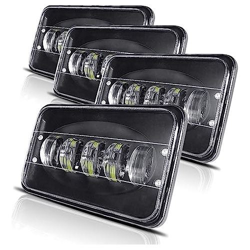 4 Faros Delanteros Led De 65 W 4 X 6 Pulgadas Rectangulares 