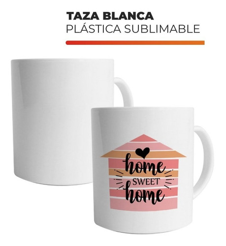 Imagen 6 de 10 de Taza Plastica Polímero Sublimable Blanca Recta Lmc X200 Uni