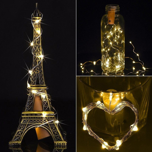 Luces Led Para Botellas De Vino Blanco Cálido, 10 Unidades,